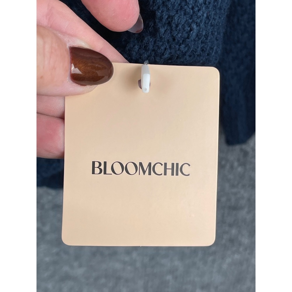 BloomChic Sweater Womens 18-20 Blue NWT Floral Cable Knit Cottagecore Pullover - Picture 5 of 10